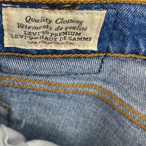 LEVI’S Wedgie Jeans Size 32 Distressed Tapered Straight Leg Big E - Picture 10 of 11